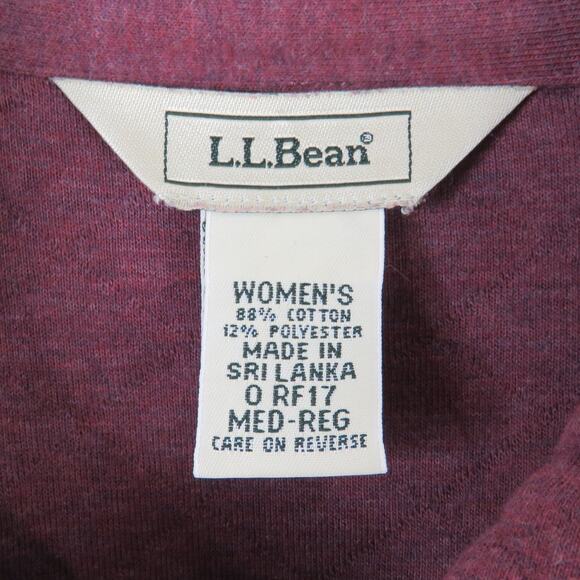 L.L. Bean Maroon Purple Marine Layer Quilted Jacket Full Zip Women's Medium - Picture 5 of 5